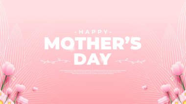 Mutlu Anneler Günü tasarımı, tebrik kartları, satış promosyonları, senetler, afişler ve diğerleri için uygun.