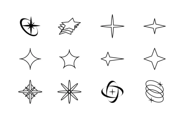 Elemento Futurista Retro Para Diseño Colección Símbolos Geométricos Gráficos Abstractos — Vector de stock