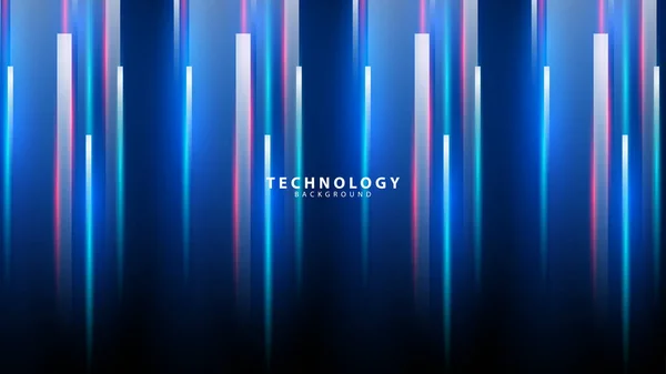 Tło Technologii Neonowymi Liniami Efektu Świetlnego — Wektor stockowy