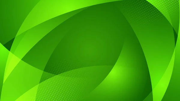 Абстрактный Зеленый Фон Изогнутыми Элементами Линии Полутонами — стоковый вектор