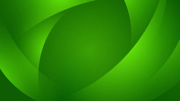 Абстрактный Зеленый Фон Изогнутыми Элементами Линии Полутонами — стоковый вектор