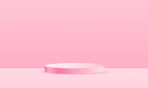Pódio Rosa Pastel Para Promoção Produto —  Vetores de Stock