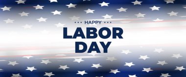 mavi mutlu işçi bayrağı Amerikan bayrak unsurları ile