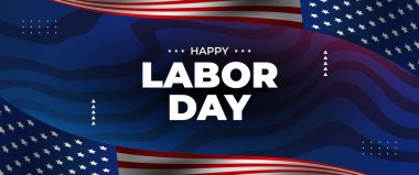 mavi mutlu işçi bayrağı Amerikan bayrak unsurları ile