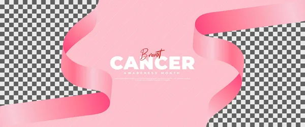 Banner Del Mes Concientización Del Cáncer Mama Con Elementos Cinta — Archivo Imágenes Vectoriales