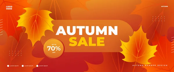 Design Banner Promocional Outono Adequado Para Promoções Varejo — Vetor de Stock