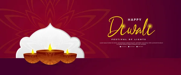 Conception Bannière Célébration Diwali Adaptée Aux Besoins Promotionnels Détail — Image vectorielle