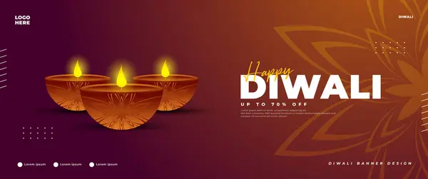 Diwali Feier Banner Design Geeignet Für Werbezwecke Einzelhandel — Stockvektor