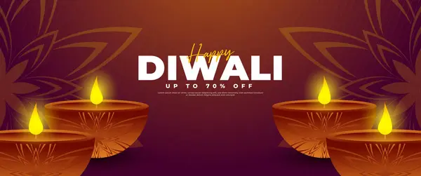 Diwali Celebration Banner Design Suitable Retail Promotional Needs — Stock Vector