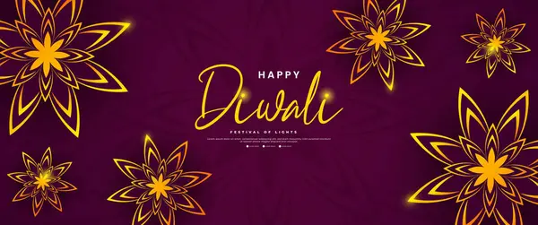 Conception Bannière Célébration Diwali Adaptée Aux Besoins Promotionnels Détail — Image vectorielle