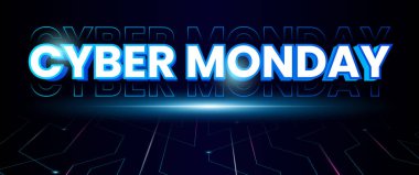 Hafif elementlerle siber pazartesi afişi