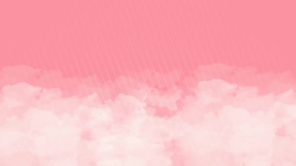 Nubes Animadas Con Fondo Rosa — Vídeos de Stock