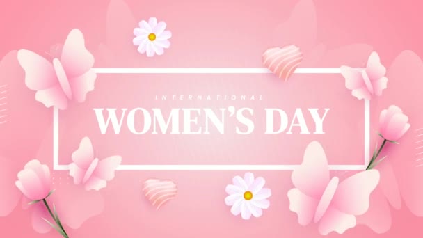 Анімація Міжнародного Жіночого Дня Пастельних Рожевих Кольорах — стокове відео