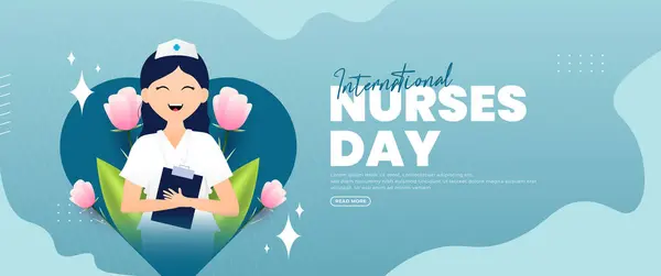 Conception Bannière Journée Internationale Des Infirmières — Image vectorielle
