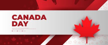 Akçaağaç yaprağı elementleriyle Kanada günlük afiş tasarımı