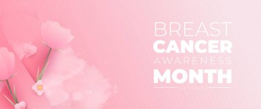 Göğüs kanseri farkındalık ayı afişi pembe kurdele elementiyle
