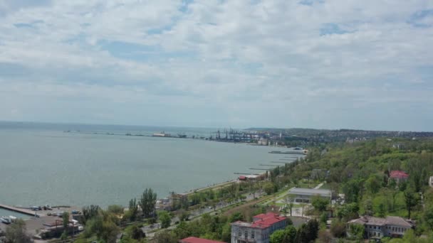 Αεροφωτογραφία Της Mariupol Και Θάλασσα Της Azov Ουκρανία Πριν Από — Αρχείο Βίντεο