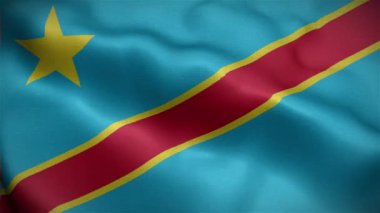Demokratik Kongo Cumhuriyeti bayrağı rüzgarda dalgalanıyor