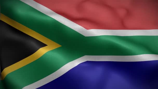 Bandera Sudáfrica Ondeando Viento — Vídeos de Stock