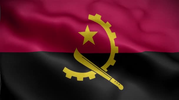Флаг Анголы Развевается Ветру — стоковое видео