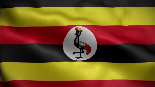 Bandiera Dell Uganda Sventola Nel Vento — Video Stock