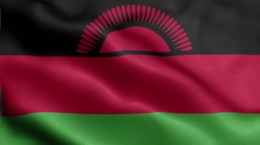 Malawi bayrağı rüzgarda dalgalanıyor.