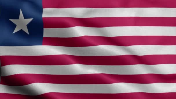 Liberya Bayrağı Rüzgarda Dalgalanıyor — Stok video