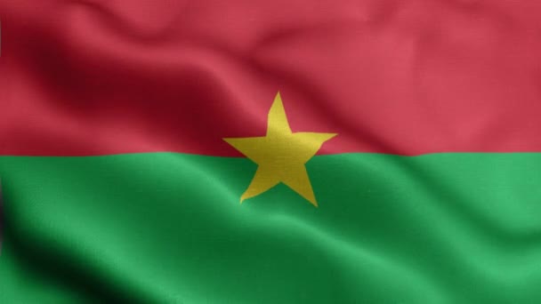 Flagga Burkina Faso Fladdrar Vinden — Stockvideo
