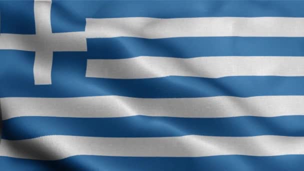 希腊国旗在风中飘扬 — 图库视频影像