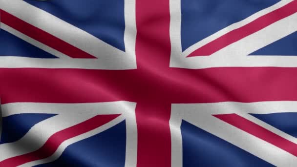 Vlag Van Het Verenigd Koninkrijk Wapperend Wind — Stockvideo