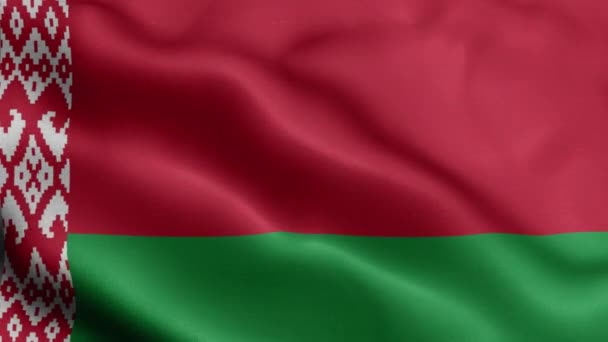 Bandeira Bielorrússia Tremulando Vento — Vídeo de Stock