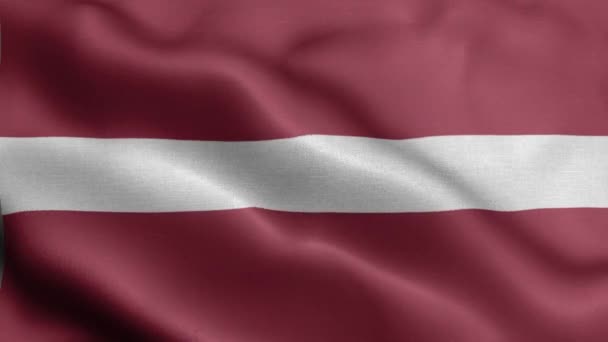 Lotyšská Vlajka Vlaje Větru — Stock video
