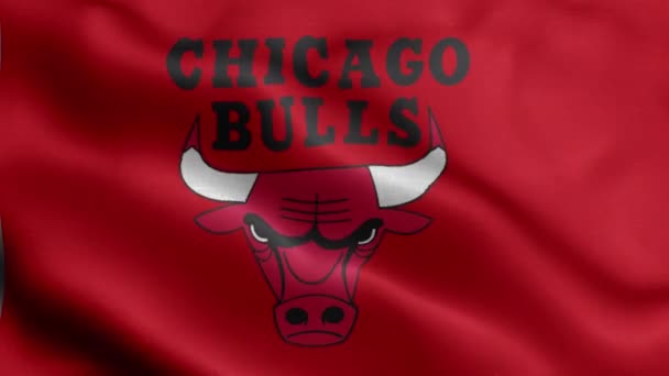 Chicago Bulls Nba Baloncesto Bandera Del Equipo — Vídeo de stock