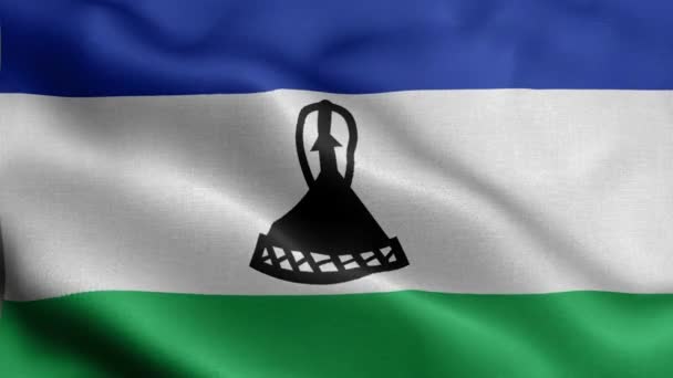 Bandera Lesotho Ondeando Viento — Vídeo de stock