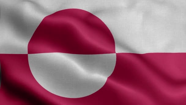 Vlajka Grónska Vlaje Větru — Stock video