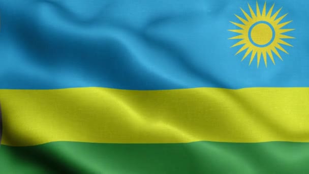 風になびくルワンダの旗 — ストック動画