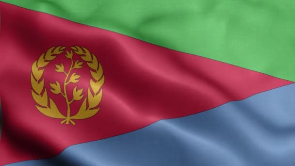 Rüzgarda Dalgalanan Eritre Bayrağı — Stok video