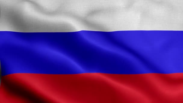 Bandeira Rússia Agitando Vento — Vídeo de Stock