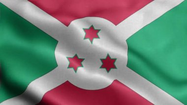 Papua Burundi bayrağı rüzgarda dalgalanıyor.