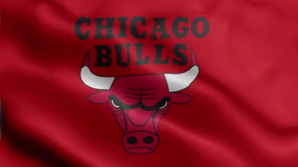 Bandera Chicago Bulls Nba Basketball Team — Vídeo de stock
