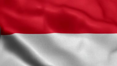  Endonezya bayrağı rüzgarda dalgalanıyor.