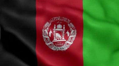 Afganistan bayrağı rüzgarda dalgalanıyor.