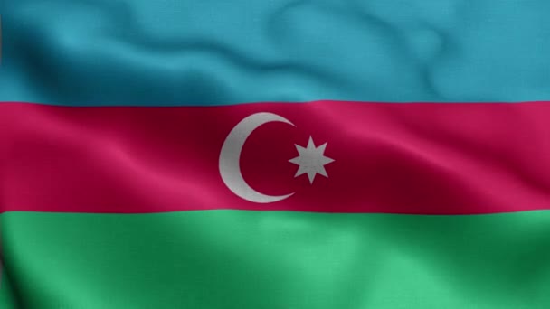 Σημαία Του Αζερμπαϊτζάν Που Κυματίζει Στον Άνεμο — Αρχείο Βίντεο