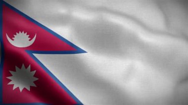 Rüzgarda dalgalanan Nepal bayrağı.