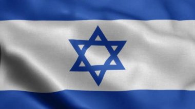 İsrail bayrağı rüzgarda dalgalanıyor.