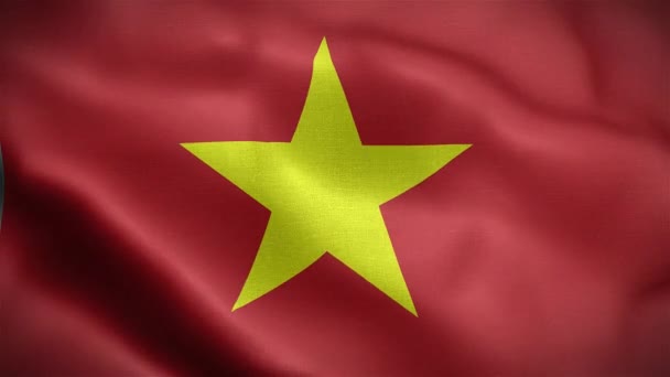 Vlag Van Vietnam Wapperend Wind Animatie — Stockvideo