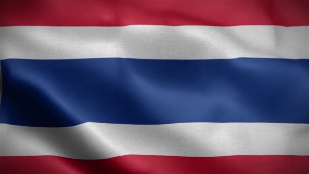 Флаг Таиланда Развевается Ветру Анимация — стоковое видео