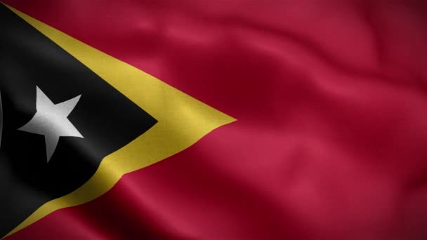 东帝汶的国旗在风中飘扬 动画3D — 图库视频影像
