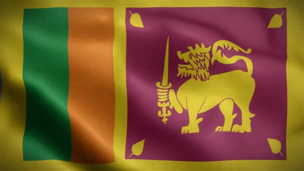 Sri Lankas Flagga Fladdrar Vinden Animering — Stockvideo