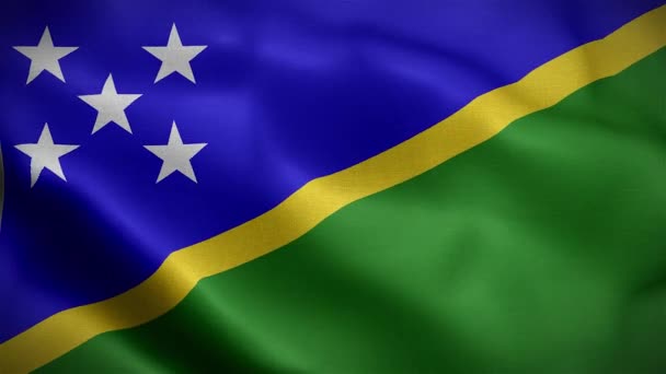 所罗门群岛的国旗在风中飘扬 动画3D — 图库视频影像